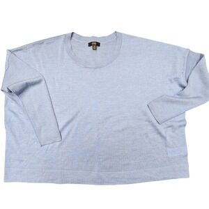 J.Crew Merino Wool Sweater Women S Blue Oversized Crewneck Knit Top Fall Fashion